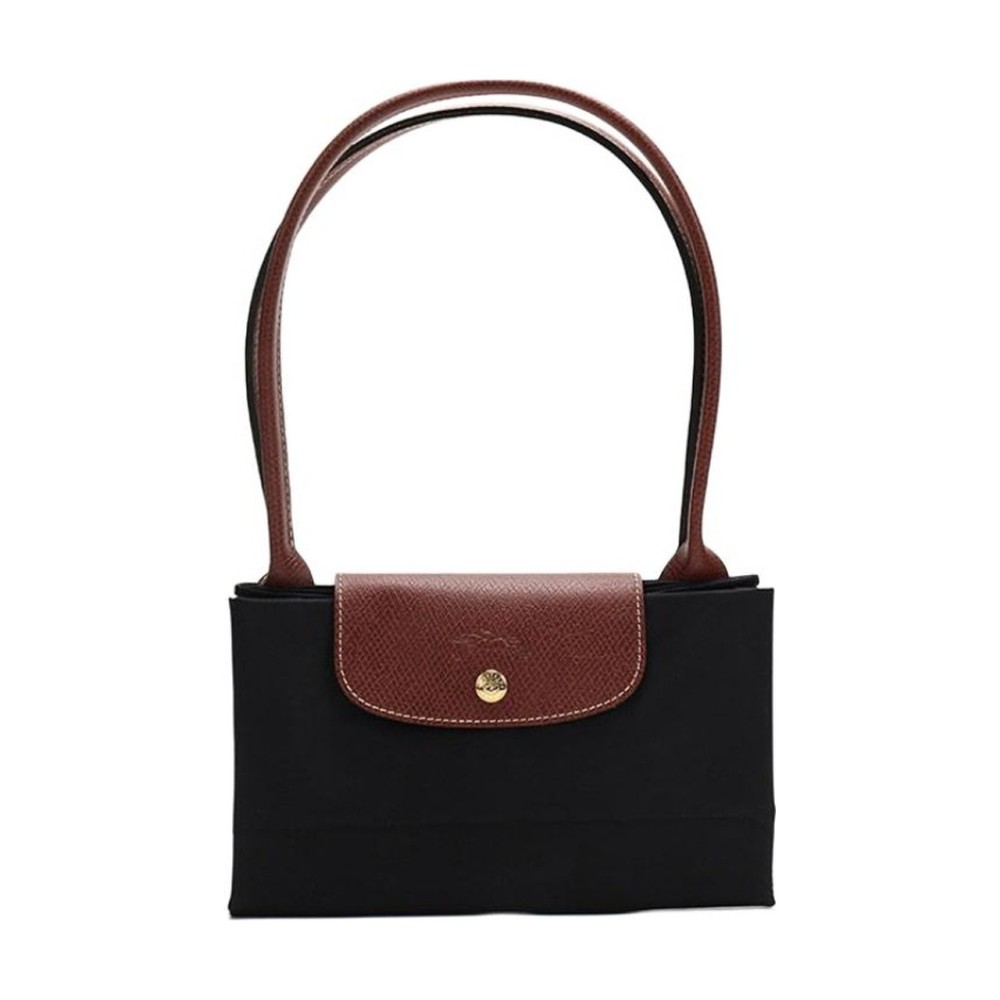 Le Pliage Canvas With Leather Canvas Bag Tote Bag Shopping Bag One Shoulder Handbag Tubas Women S Black