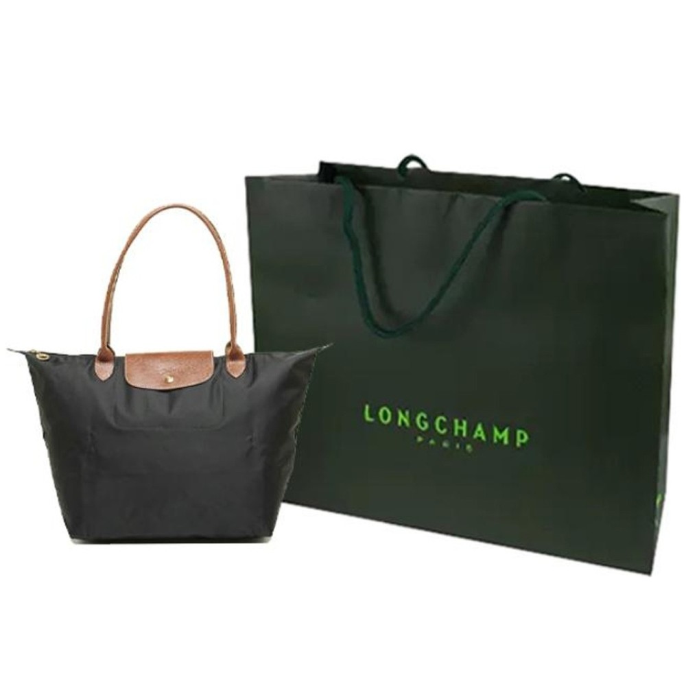 Le Pliage Canvas With Leather Canvas Bag Tote Bag Shopping Bag One Shoulder Handbag Tubas Women S Black