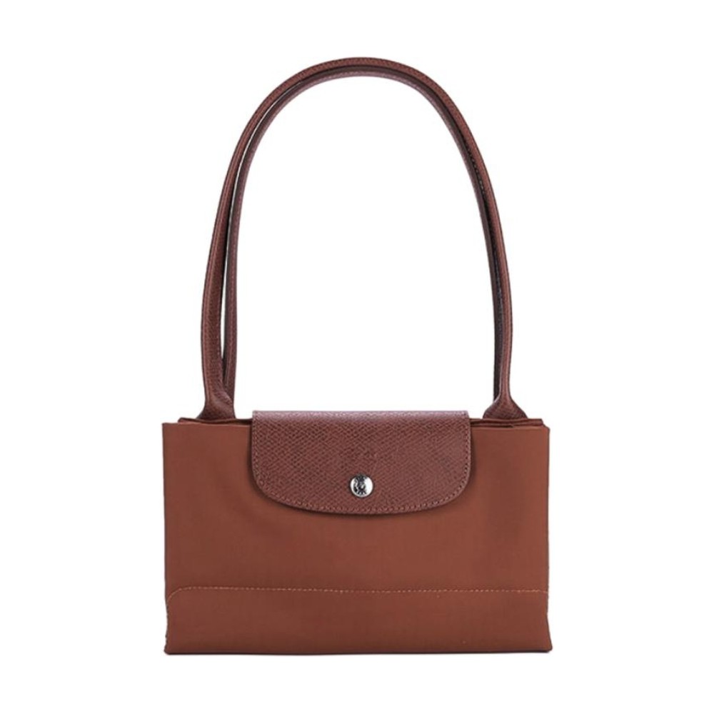 Le Pliage Green Canvas With Leather Canvas Bag Dumpling Bag Handbag Shoulder Bag Large Size Women S Brown