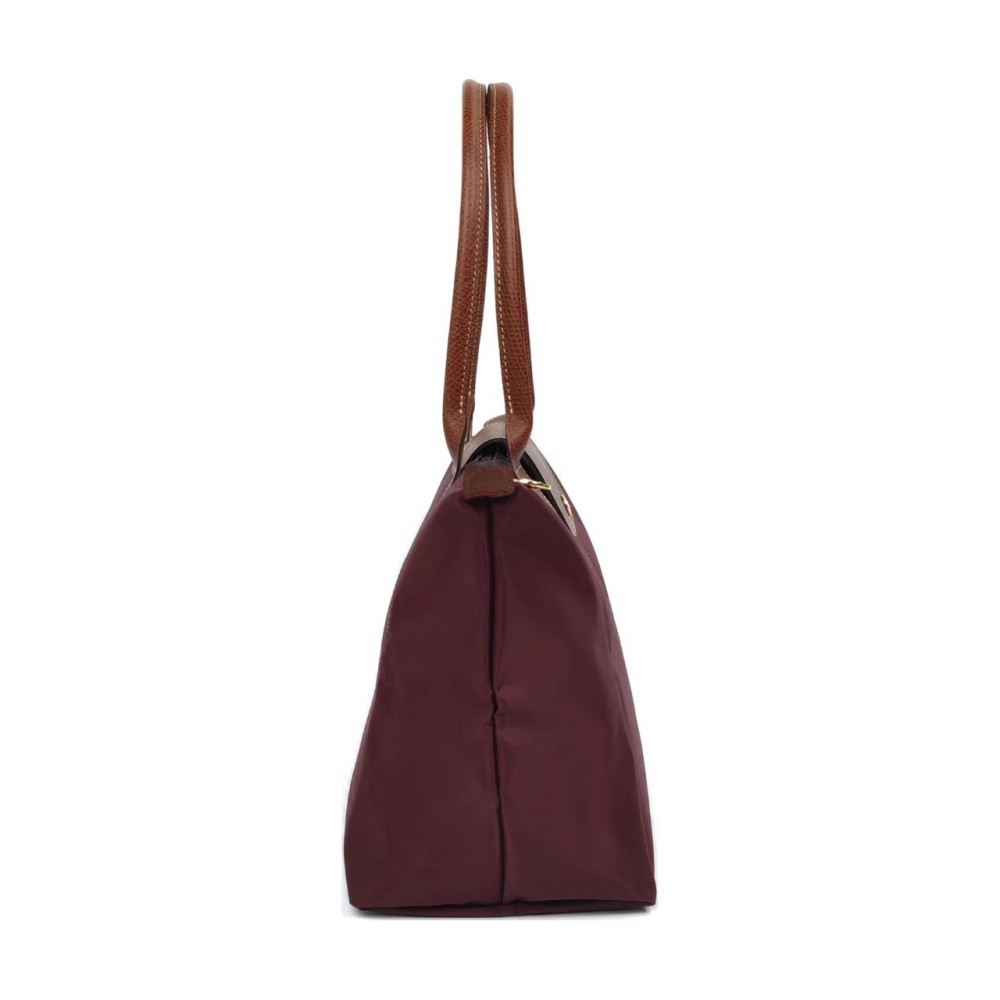 Le Pliage Recycled Polyamide With Canvas Shoulder Bag Medium Size Women S Burgundy