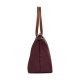 Le Pliage Recycled Polyamide With Canvas Shoulder Bag Medium Size Women S Burgundy