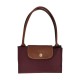 Le Pliage Recycled Polyamide With Canvas Shoulder Bag Medium Size Women S Burgundy
