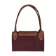 Le Pliage Recycled Polyamide With Canvas Shoulder Bag Medium Size Women S Burgundy