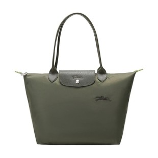 Le Pliage Green Eco Friendly Canvas Dumpling Bag One Shoulder Handbag Medium Size Women S Forest Green