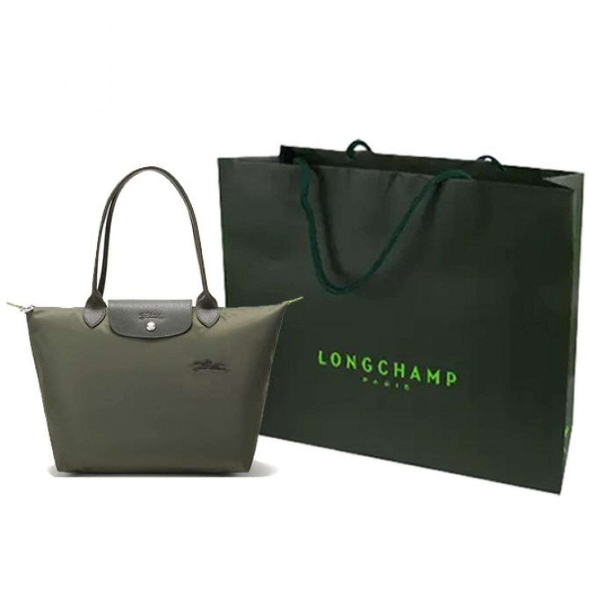 Le Pliage Green Medium Tote