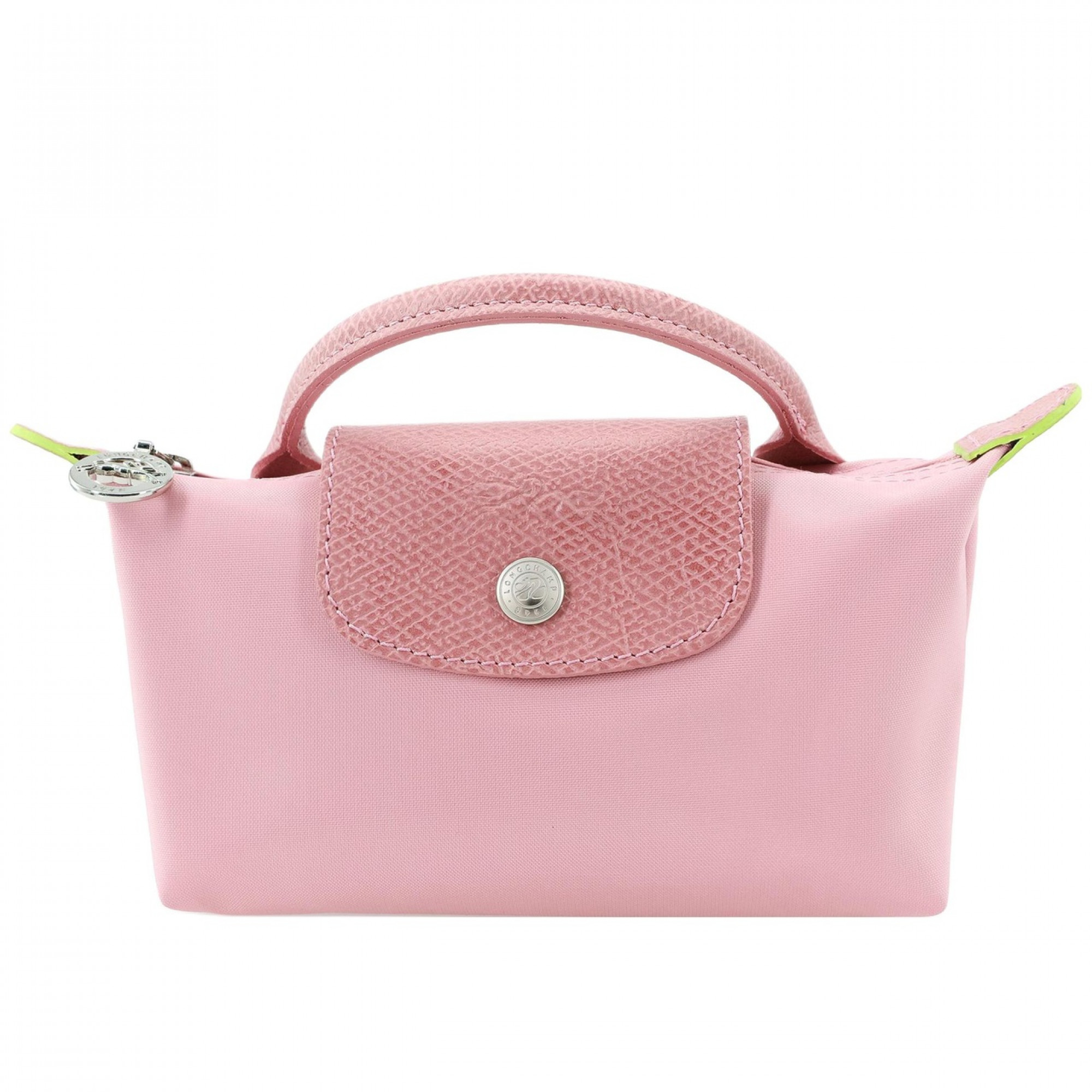 Le Pliage Green Pouch with Handle Petal Pink