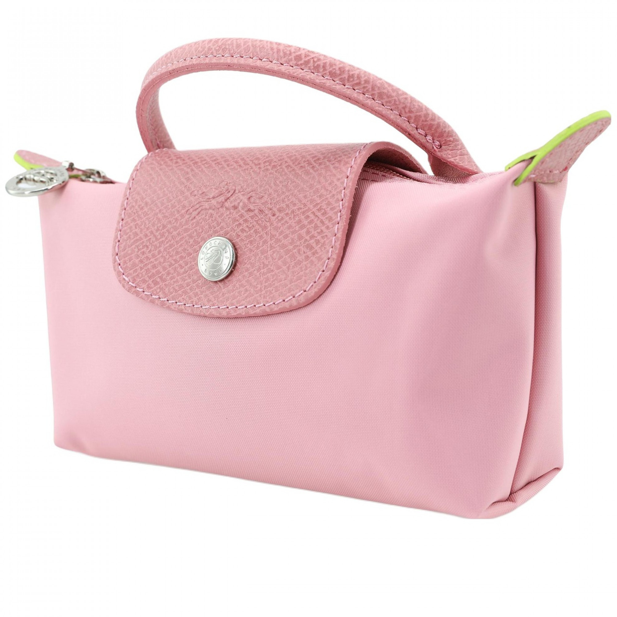 Le Pliage Green Pouch with Handle Petal Pink