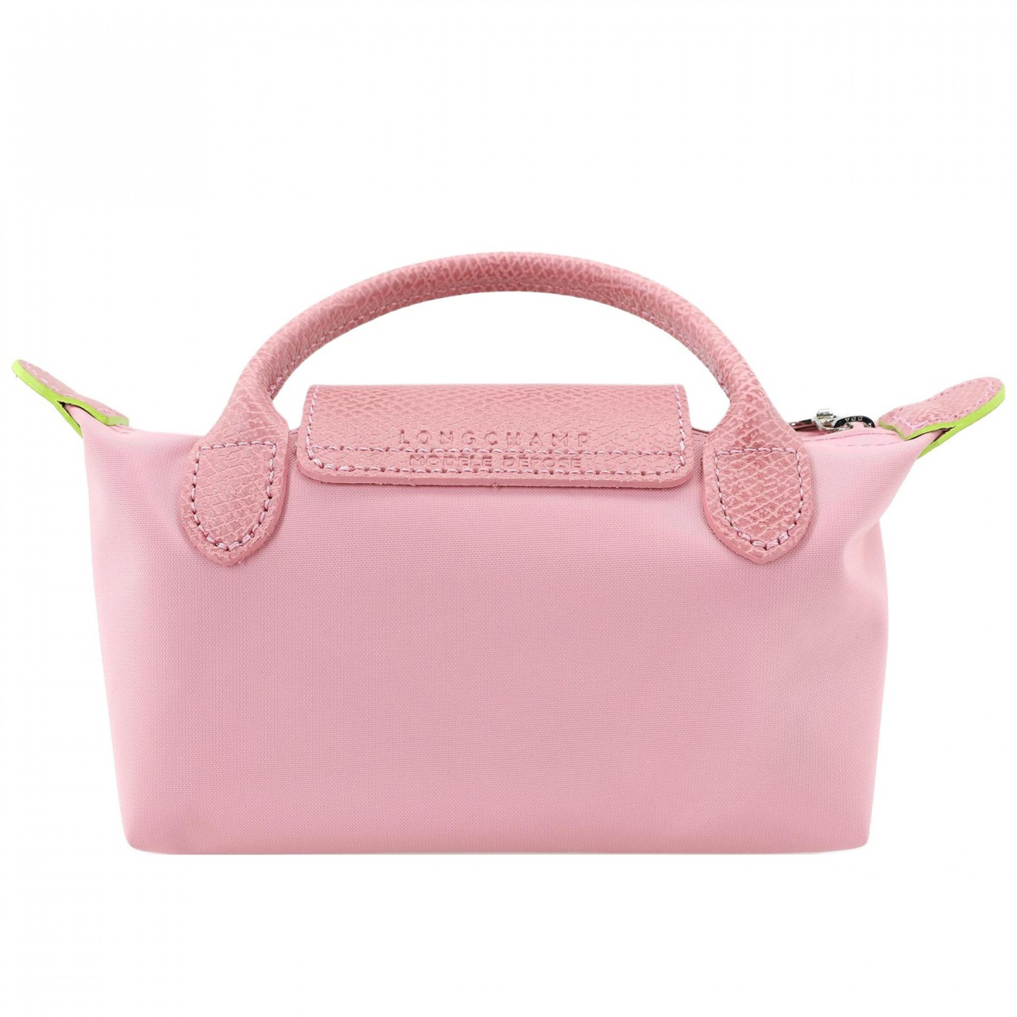 Le Pliage Green Pouch with Handle Petal Pink