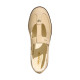 Samba Jane Beige Flat Hook And Loop Leather Low Heel 3cm Round Tip Kj3969