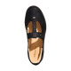 Samba Jane Black Flat Hook And Loop Leather Low Heel 3cm Round Tip Kj3970