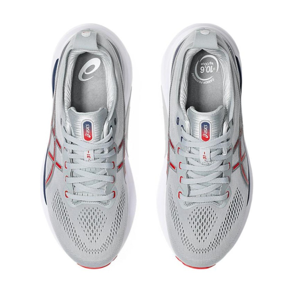 Gel Kayano 31 Piedmont Grey Fiery Red