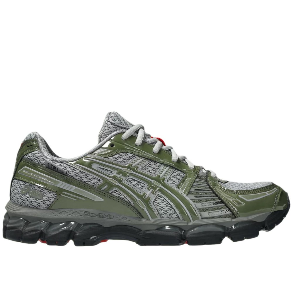 Up There X Asics Gel Kayano 12 1 Abrasion Resistant Slip Resistant Low Top Running Shoes Unisex Light Gray Green