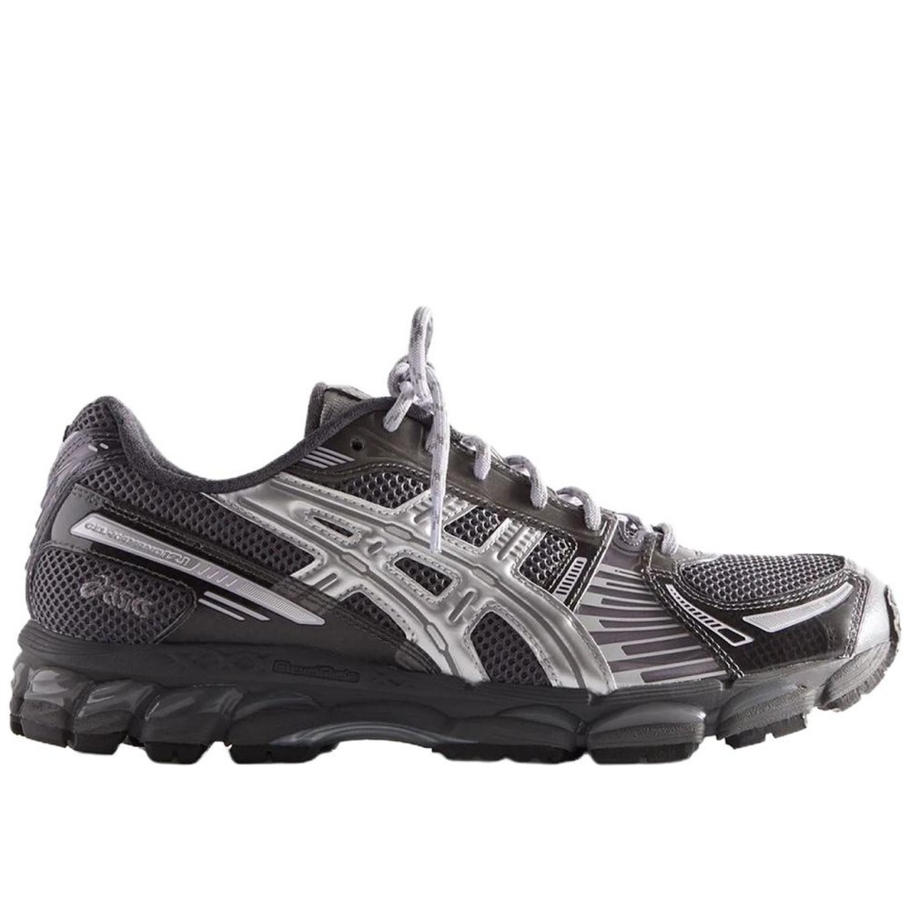 Kith X Asics Gel Kayano 12 1 Abrasion Resistant Low Top Running Shoes Unisex Black Silver