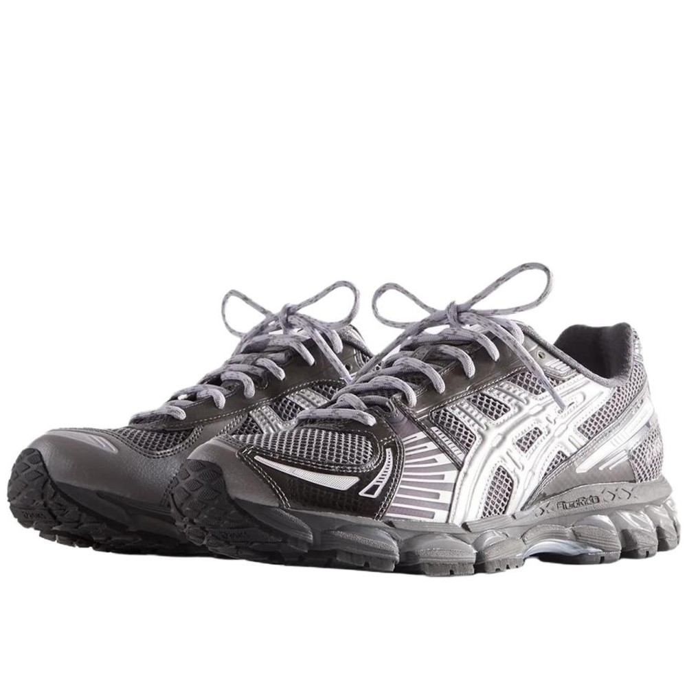 Kith X Asics Gel Kayano 12 1 Abrasion Resistant Low Top Running Shoes Unisex Black Silver