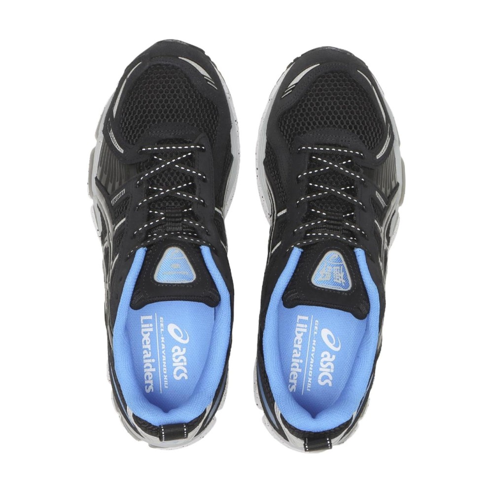X Liberaiders Gel Kayano 12 1 Running Shoes Black Blue Lace Up Platform Reflective Round Tip 1203a985 002