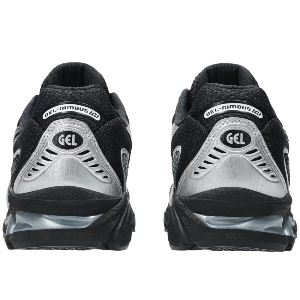 Gel Nimbus 10 1 Low Top Casual Running Shoes Unisex Black Silver