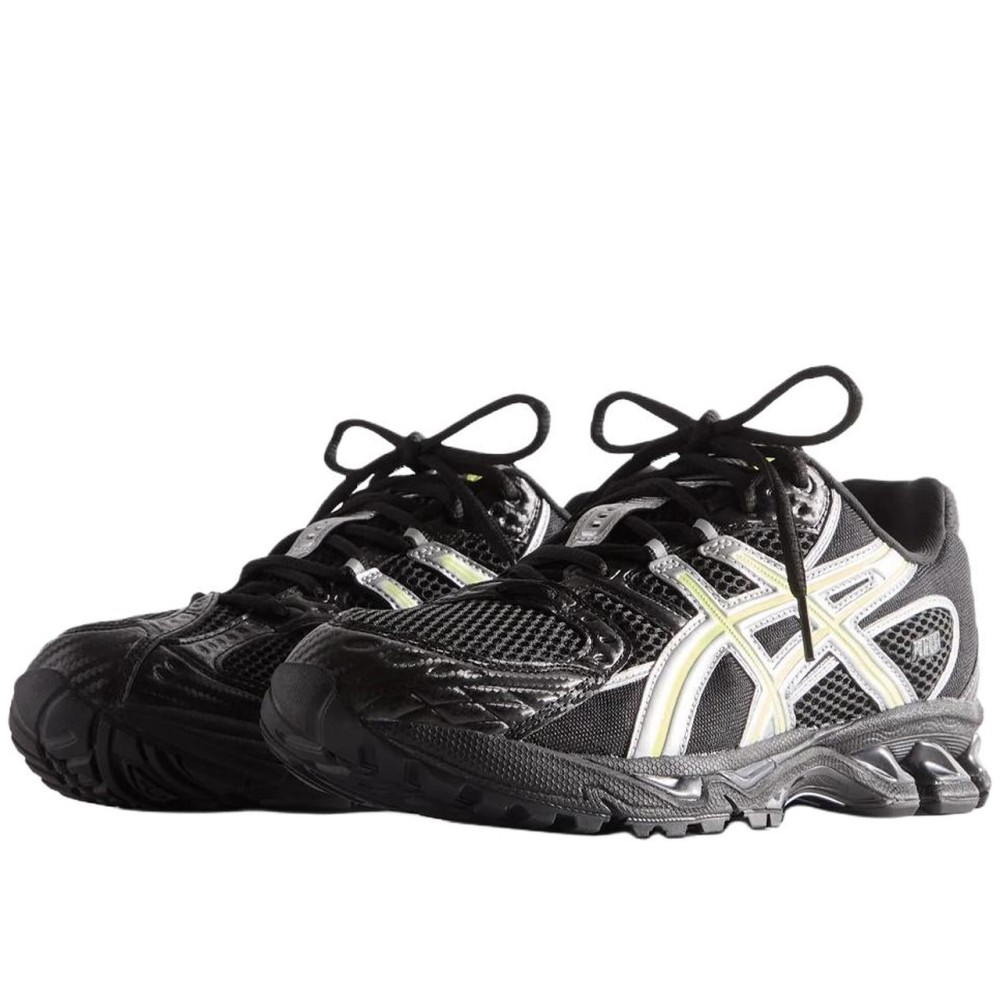 Kith X Asics Gel Nimbus 10 1 Abrasion Resistant Low Top Running Shoes Unisex Black Silver