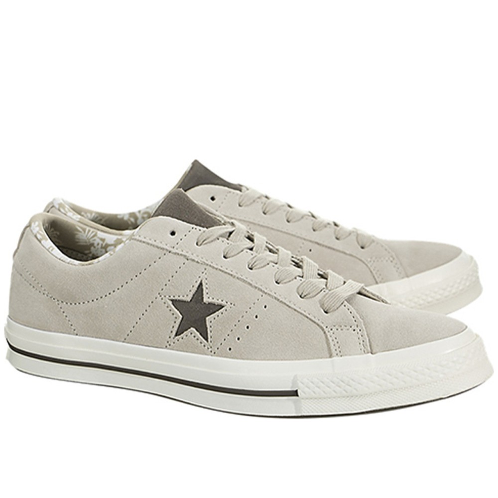 One Star Mens Beige Tropical Ox Trainers