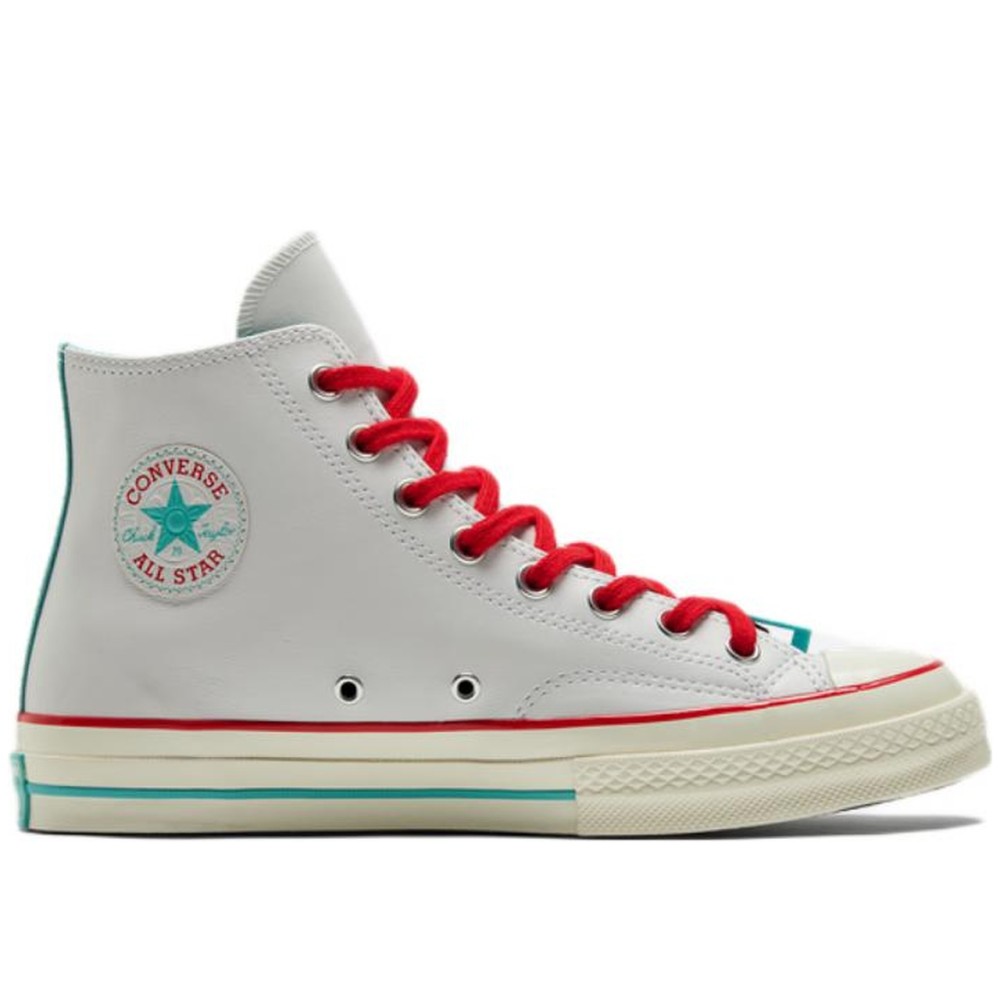 Chuck Taylor All Star 1970s White Teal Red