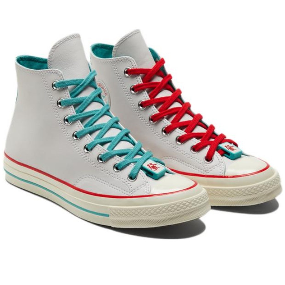 Chuck Taylor All Star 1970s White Teal Red