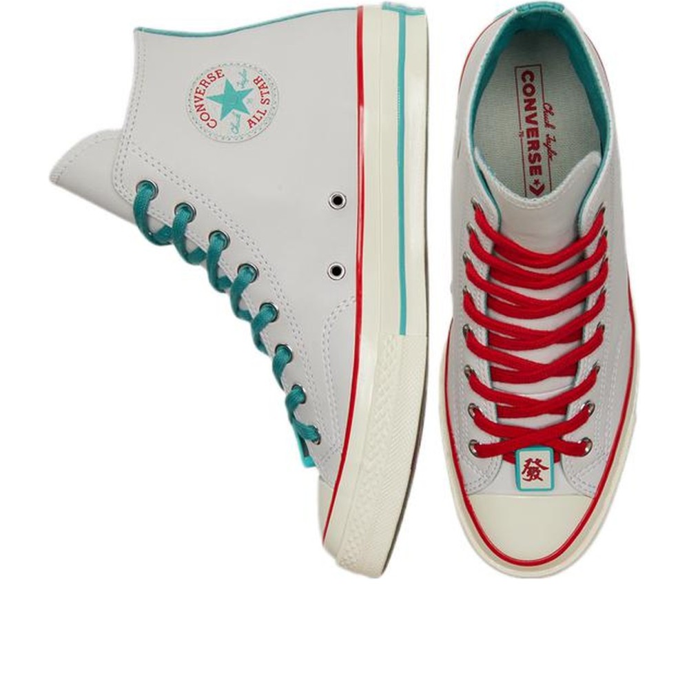 Chuck Taylor All Star 1970s White Teal Red