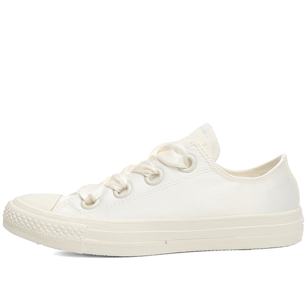 All Star Big Eyelets White Silk Bow Women