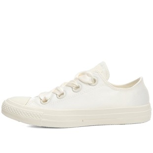 All Star Big Eyelets White Silk Bow Women