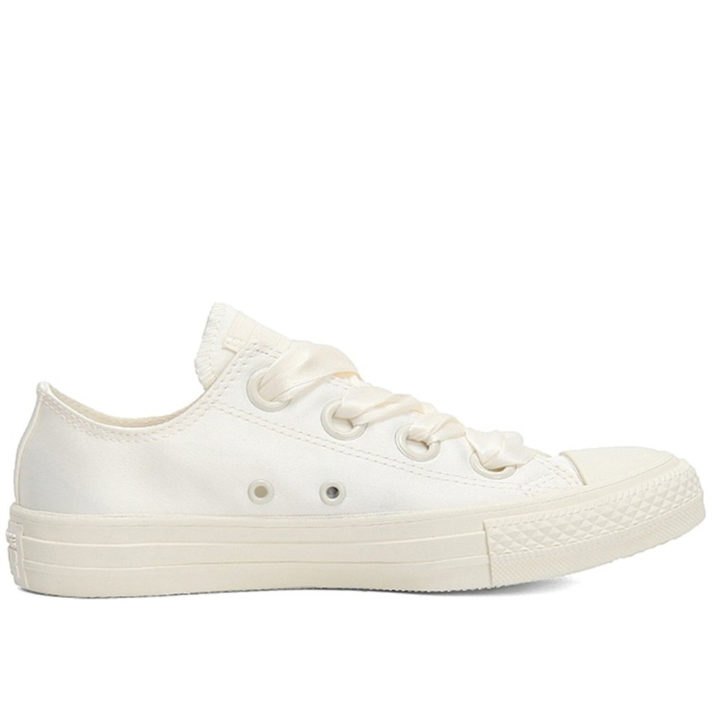 All Star Big Eyelets White Silk Bow Women