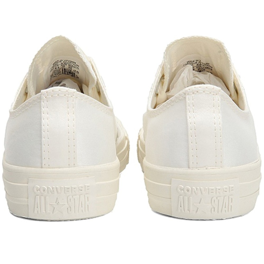 All Star Big Eyelets White Silk Bow Women