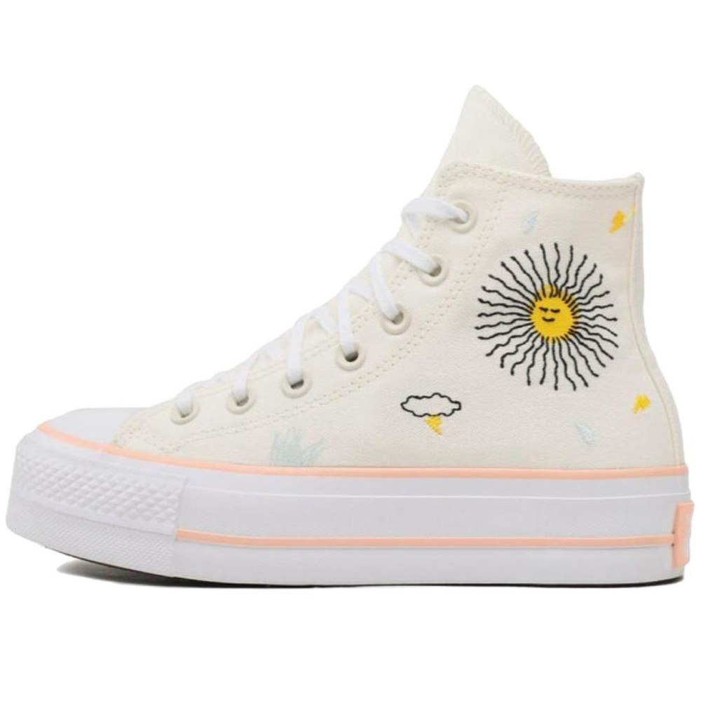 Women Chuck Taylor All Star Lift Platform High Floral Embroidery Women
