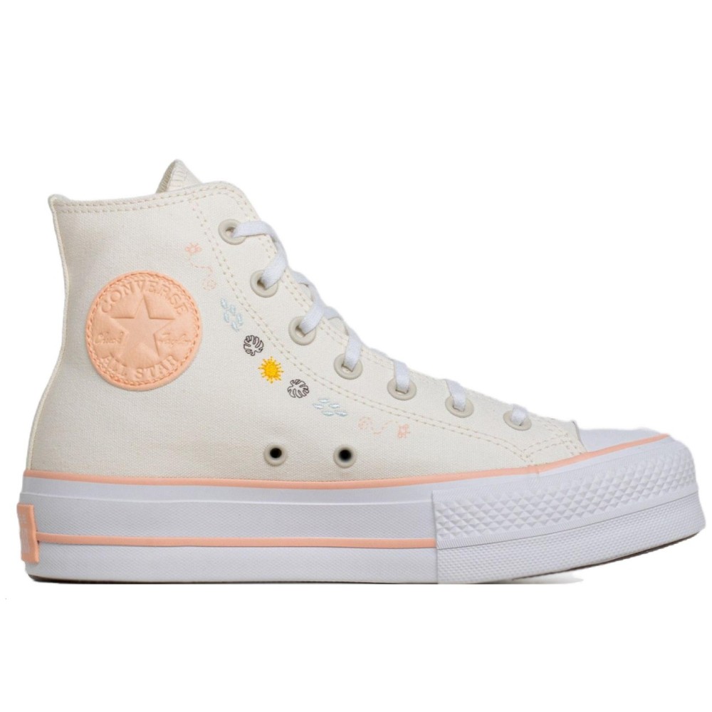 Women Chuck Taylor All Star Lift Platform High Floral Embroidery Women