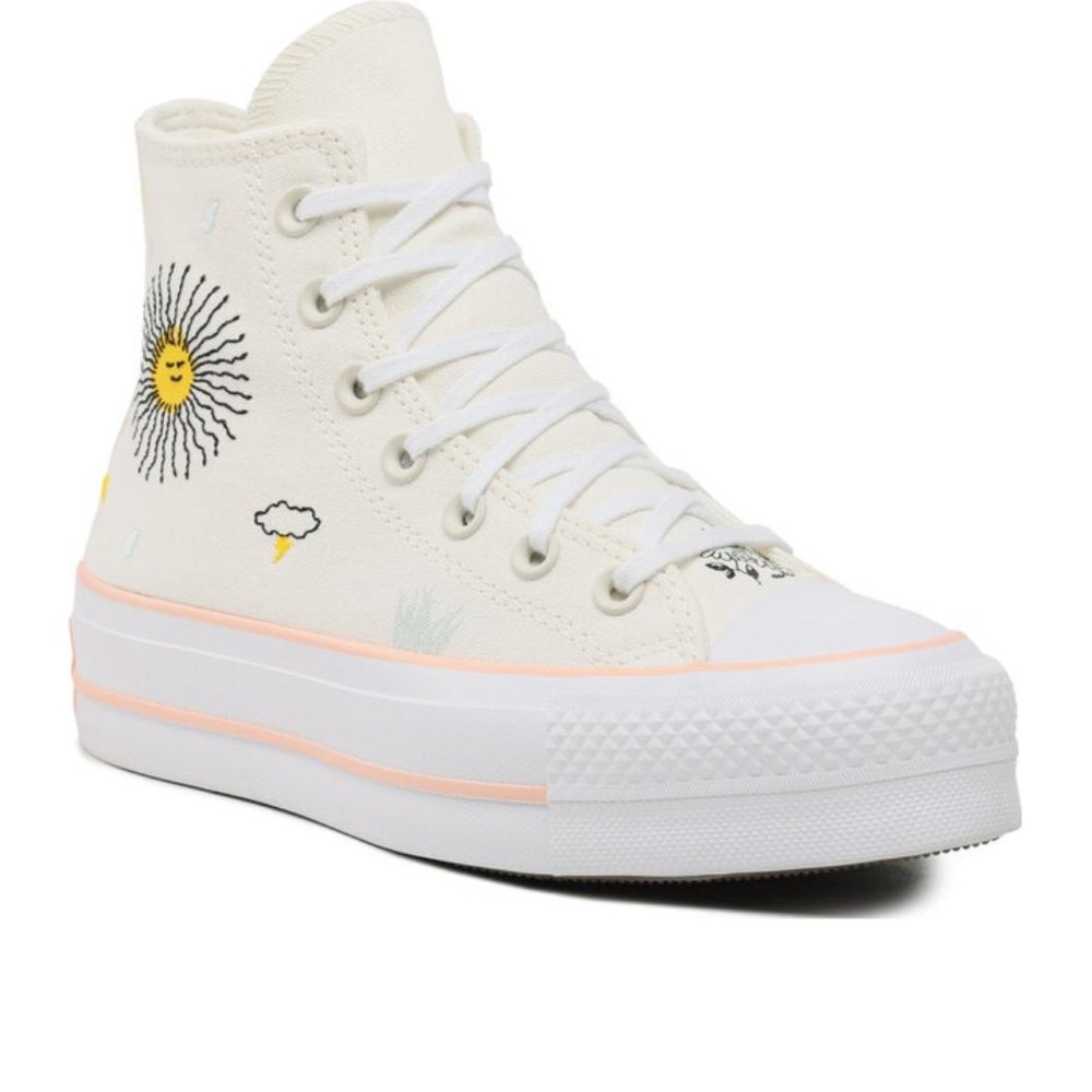 Women Chuck Taylor All Star Lift Platform High Floral Embroidery Women