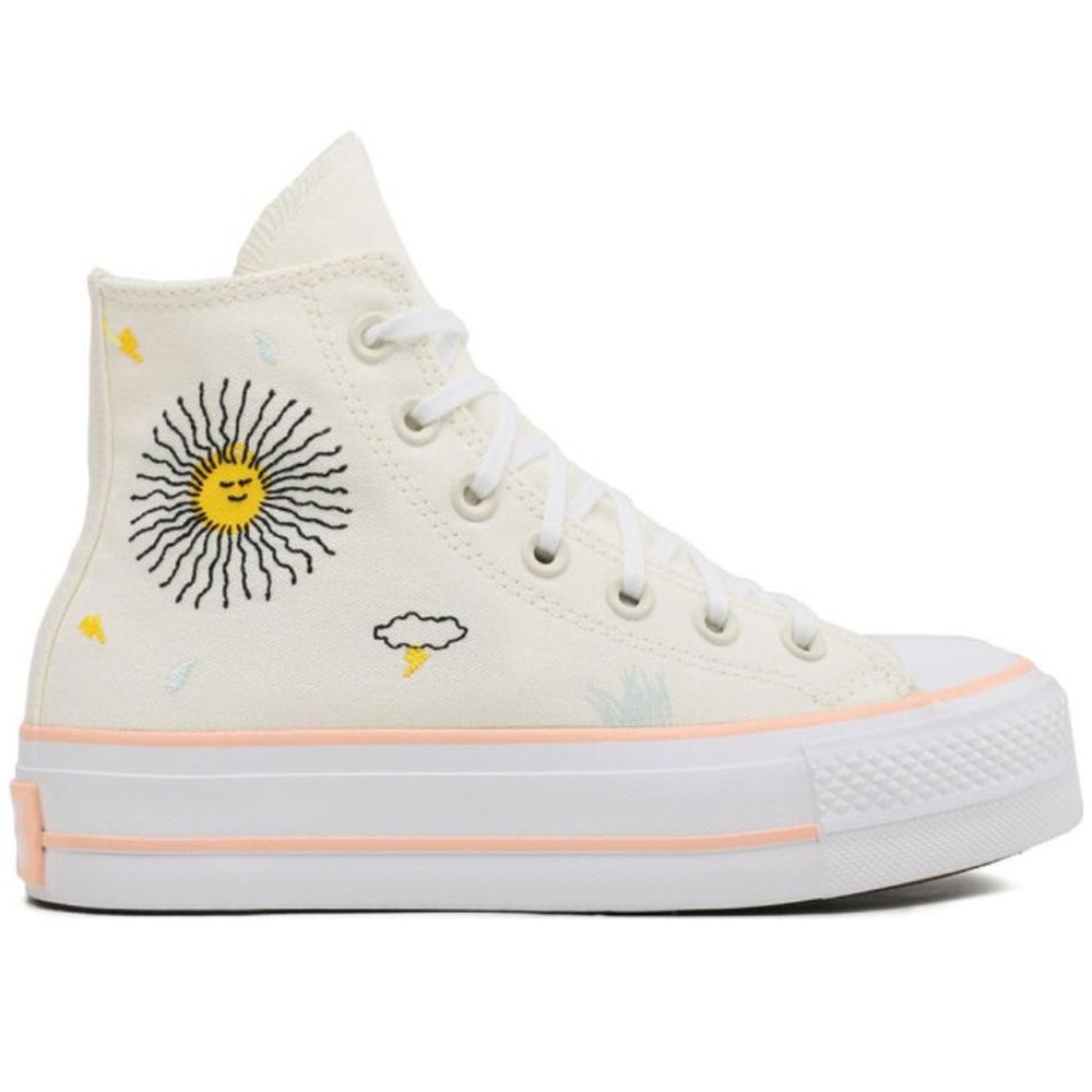 Women Chuck Taylor All Star Lift Platform High Floral Embroidery Women