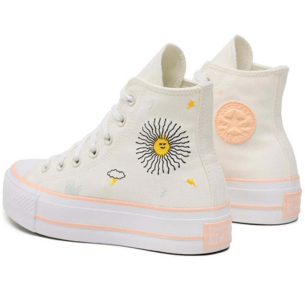 Women Chuck Taylor All Star Lift Platform High Floral Embroidery Women