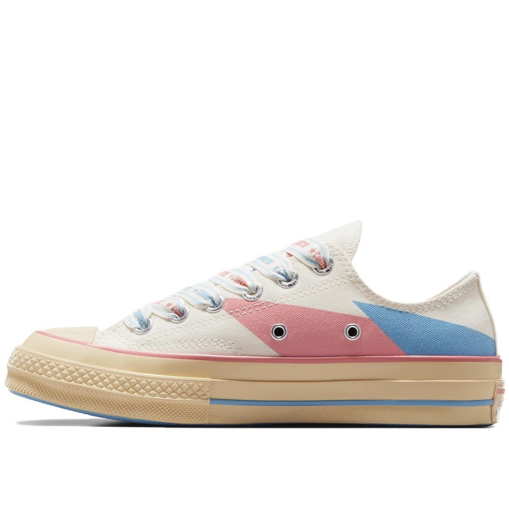 Chuck 70 Low Beige Pink Blue Abstract