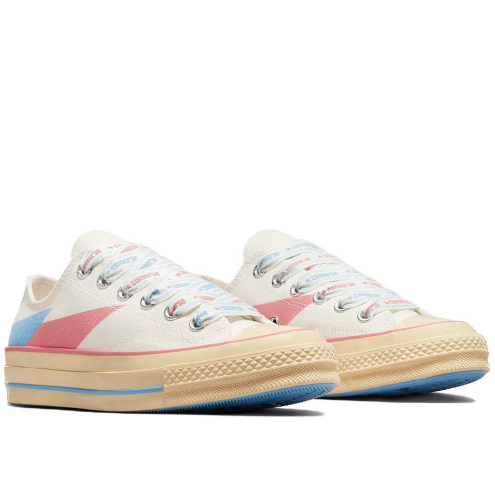Chuck 70 Low Beige Pink Blue Abstract