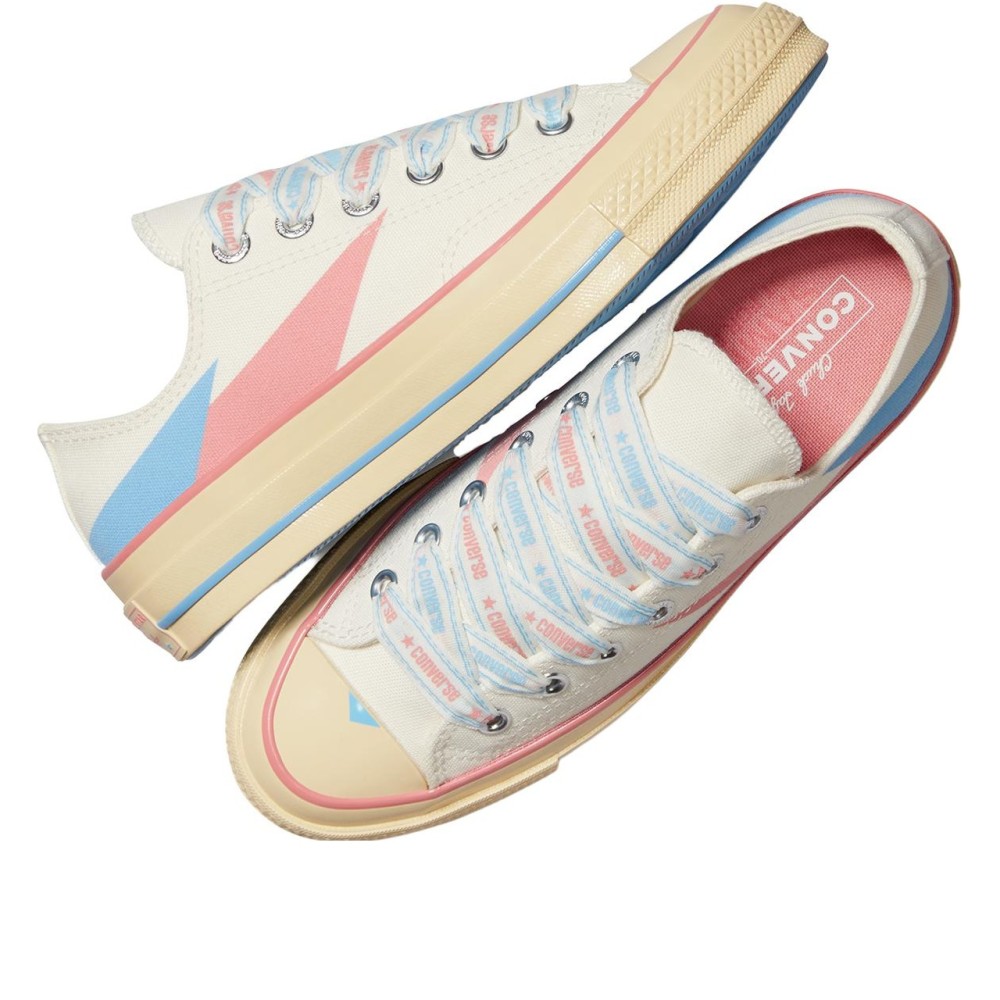 Chuck 70 Low Beige Pink Blue Abstract