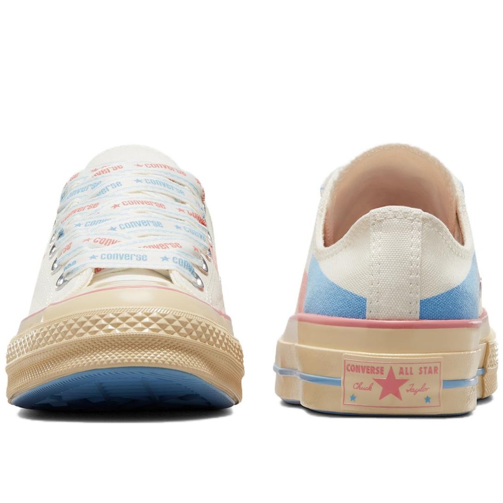 Chuck 70 Low Beige Pink Blue Abstract