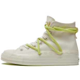 Chuck 70 High Double Laces White Green
