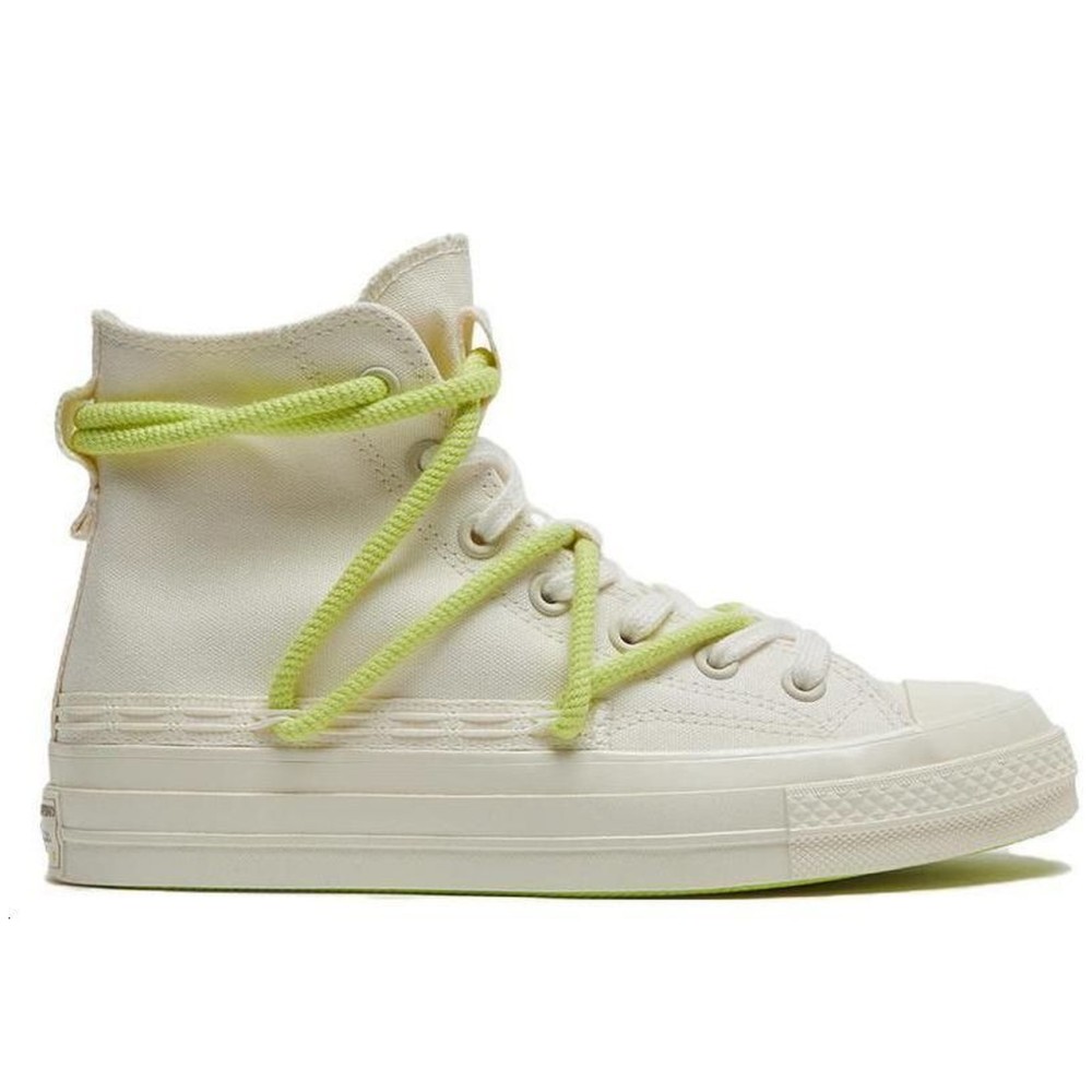 Chuck 70 High Double Laces White Green