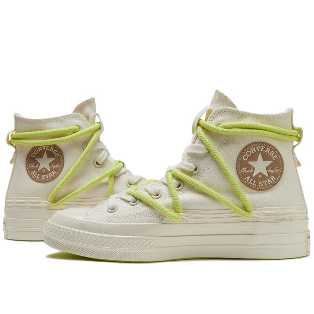 Chuck 70 High Double Laces White Green