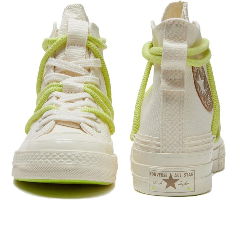 Chuck 70 High Double Laces White Green