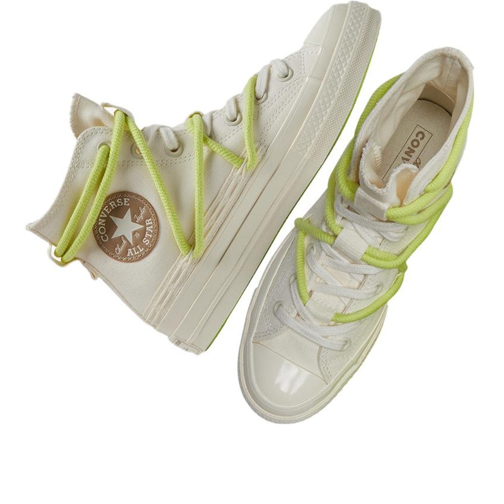 Chuck 70 High Double Laces White Green