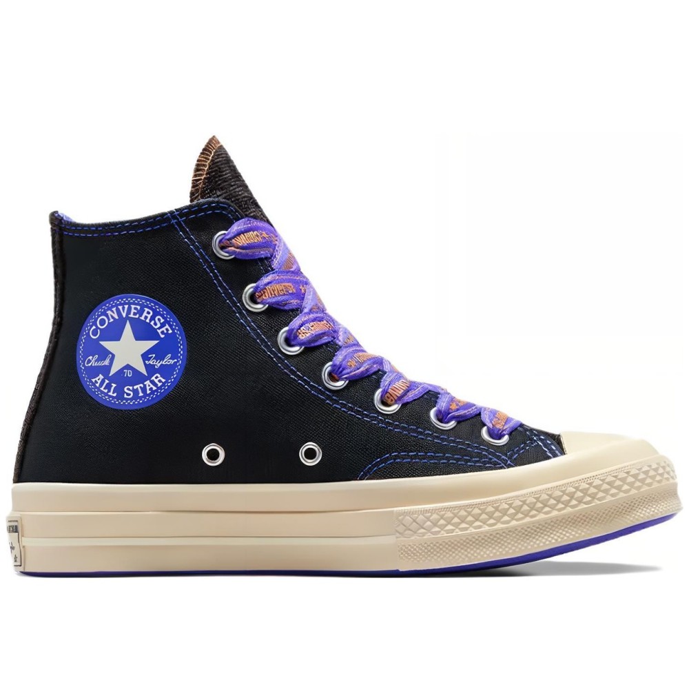 Chuck 70 High Ribbon Laces Black Blue Flame