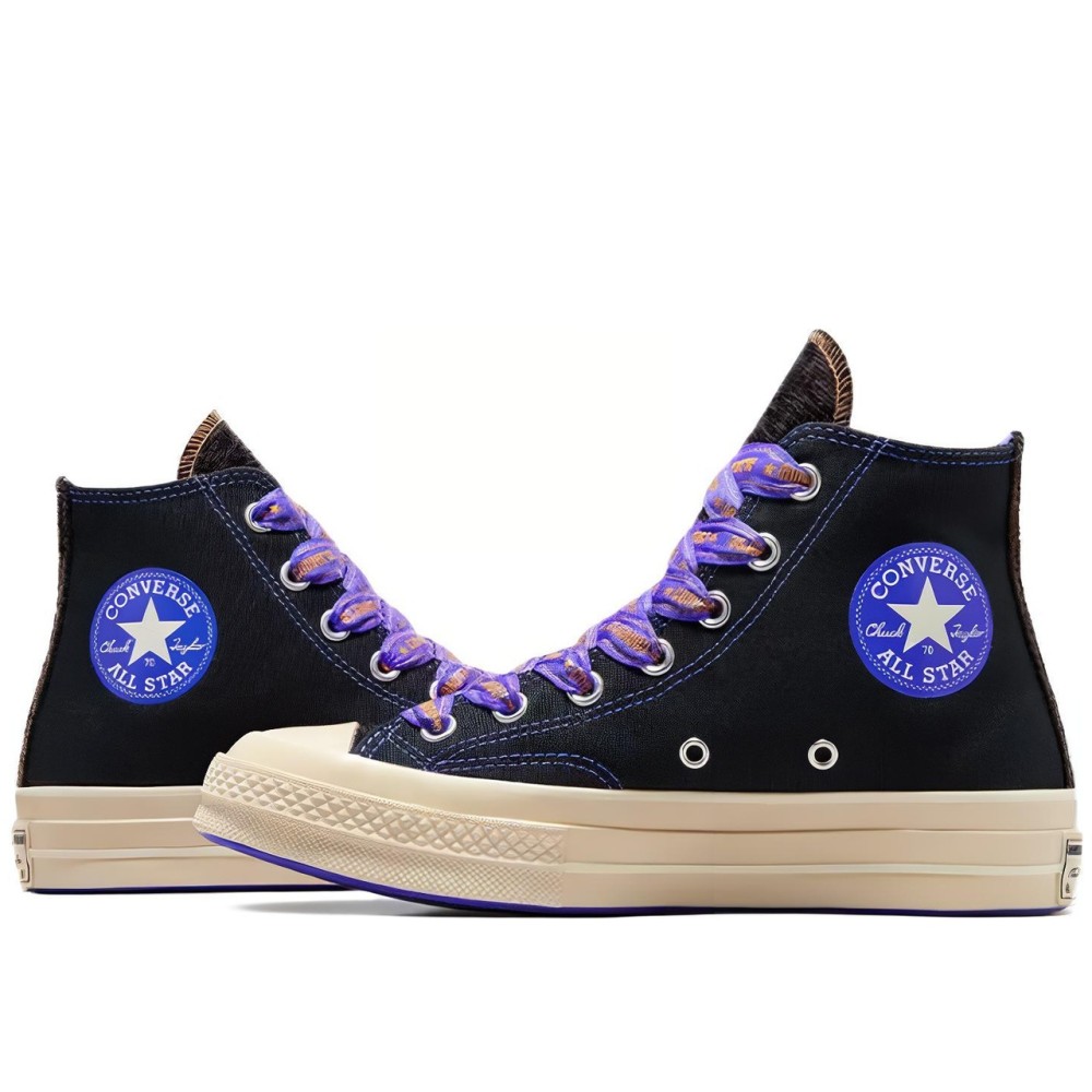 Chuck 70 High Ribbon Laces Black Blue Flame