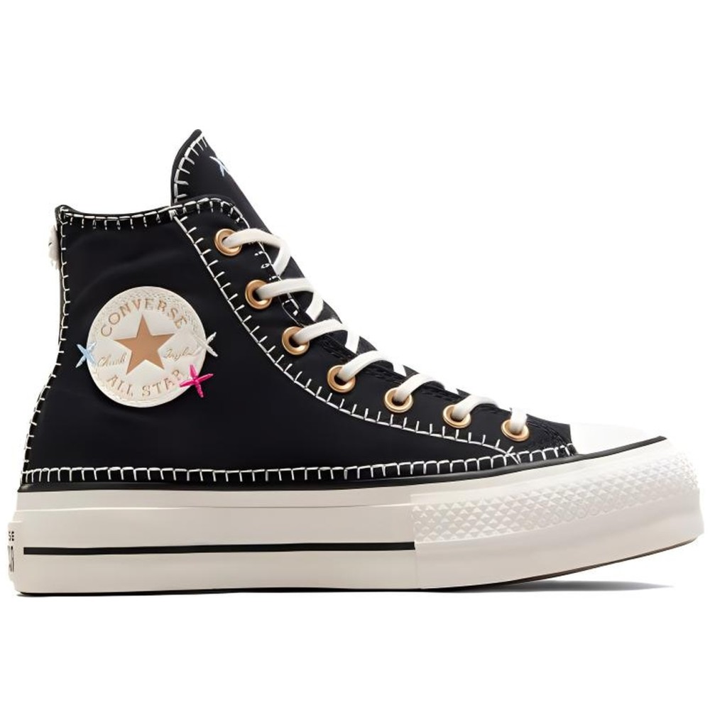 Chuck Taylor All Star Lift Crafted Stitching Platform Black White Women