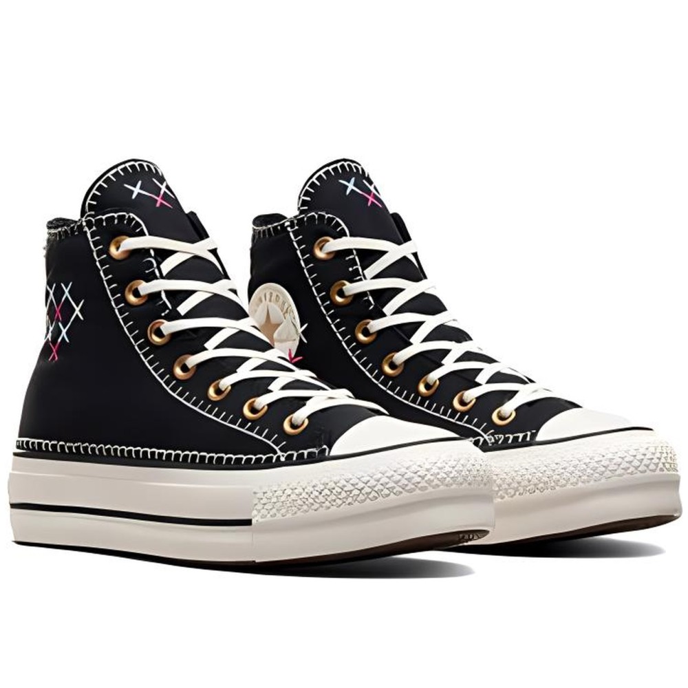 Chuck Taylor All Star Lift Crafted Stitching Platform Black White Women