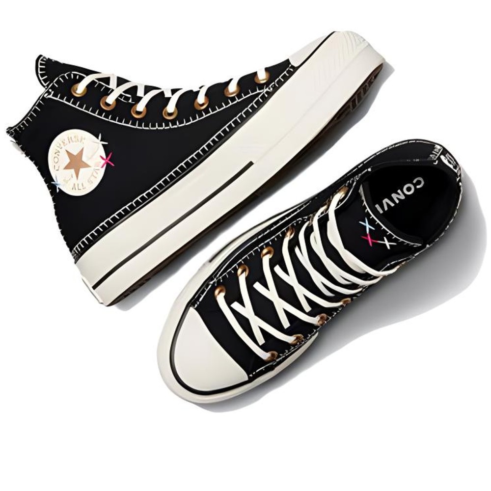 Chuck Taylor All Star Lift Crafted Stitching Platform Black White Women