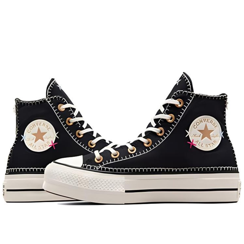Chuck Taylor All Star Lift Crafted Stitching Platform Black White Women