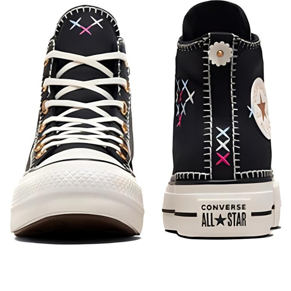 Chuck Taylor All Star Lift Crafted Stitching Platform Black White Women
